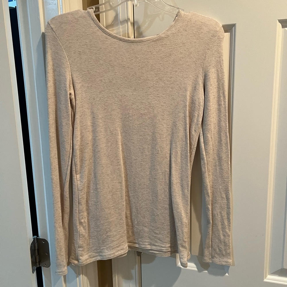ATM Cream Ribbed Sweater Top